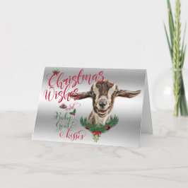 ZIEGE | Christmas wünscht Baby Goat Kisses Togg Feiertagskarte