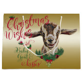 ZIEGE | Christmas wünscht Baby Goat Kisses Togg Große Geschenktüte (Vorderseite)