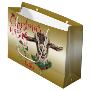 ZIEGE   Christmas wünscht Baby Goat Kisses Togg Große Geschenktüte