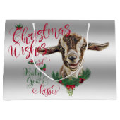 ZIEGE | Christmas wünscht Baby Goat Kisses Togg Große Geschenktüte (Vorderseite)