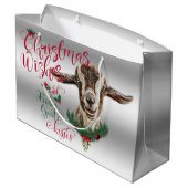 ZIEGE | Christmas wünscht Baby Goat Kisses Togg Große Geschenktüte (Rückseite Schrägansicht)