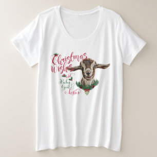 ZIEGE   Christmas wünscht Baby Goat Kisses Togg Große Größe T-Shirt