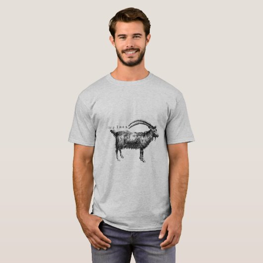 Ziege der antiken Naturgeschichte oder Ibex T-Shirt (Vorne ganz)