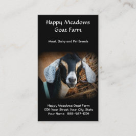 Ziege, die Visitenkarte bewirtschaftet oder