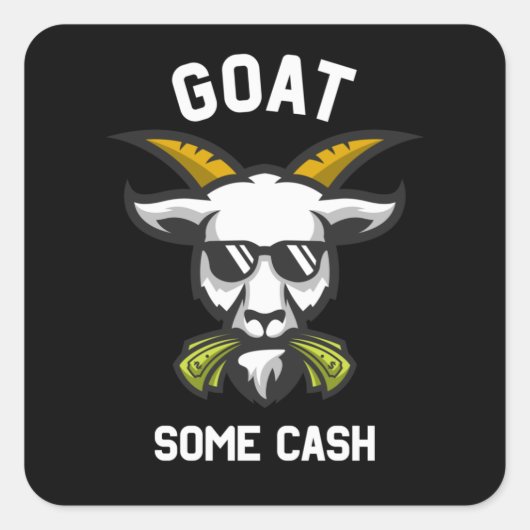 Ziege ein bisschen Bargeld-Funny-Ziege Billy-Brill Quadratischer Aufkleber (Vorderseite)