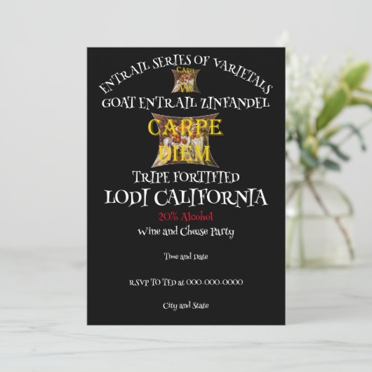 Ziege Entrails Zinfandel aus Kalifornien Einladung (Stehend Vorderseite)