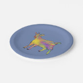 Ziege Funny farbenfrohe Künstlerische Farm Tierart Pappteller (Schrägansicht)