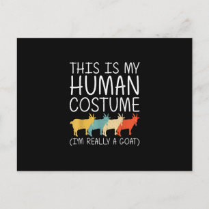 Ziege Halloween Menschkostüm Postkarte
