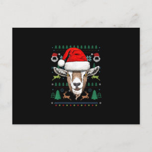 Ziege Häßliches Weihnachtsmann Xmas Geschenk Feiertagspostkarte