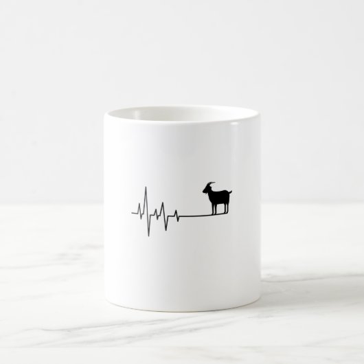 Ziege Heartbeat Kaffeetasse (Mittel)