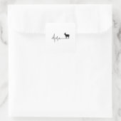 Ziege Heartbeat Quadratischer Aufkleber (Tasche)