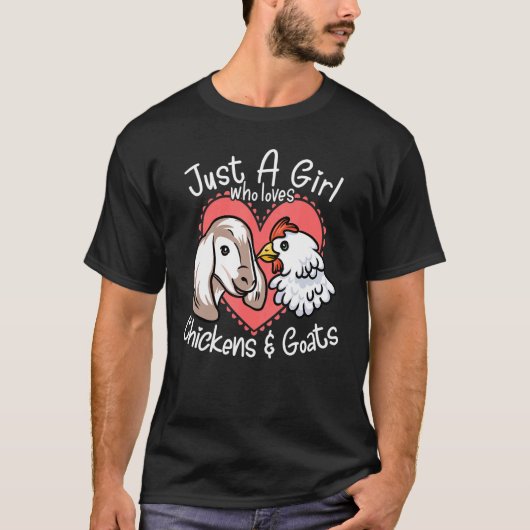 Ziege Huhn Tee Farmer Mädchen (Vorderseite)