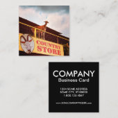 Ziege im Geschäft auf dem Dach Quadratische Visitenkarte (Vorne/Hinten)