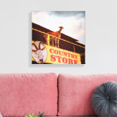 Ziege im Landhaus auf dem Dach Leinwanddruck (Insitu (Wohnzimmer))