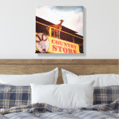 Ziege im Landhaus auf dem Dach Leinwanddruck (Insitu (Schlafzimmer))