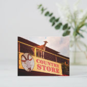 Ziege im Landhaus auf dem Dach Postkarte (Stehend Vorderseite)