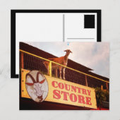 Ziege im Landhaus auf dem Dach Postkarte (Vorne/Hinten)