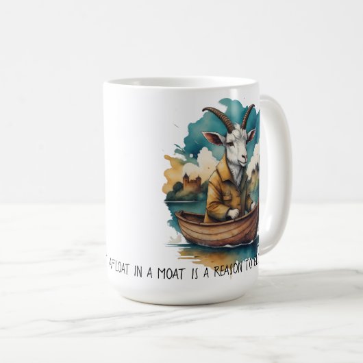 Ziege in einem Boot in einem T - Shirt Kaffeetasse (VorderseiteRechts)