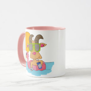 Ziege in einem Flamingo-Floss - Kaffee-Tasse Tasse