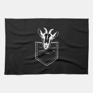 Ziege in einem Pocket Logo Funny Goat Lover Geschirrtuch