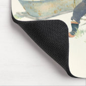 Ziege in einer Badewannen-Mausunterlage Mousepad (Ecke)