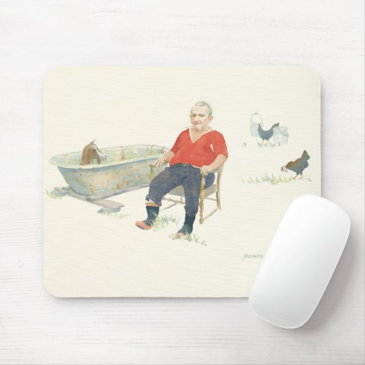 Ziege in einer Badewannen-Mausunterlage Mousepad (Mit Mouse)