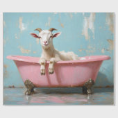 Ziege in einer rosa Badewanne Geschenkpapier (Flach)
