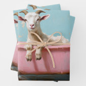 Ziege in einer rosa Badewanne Geschenkpapier Set (Beispiel)