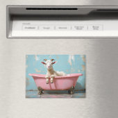 Ziege in einer rosa Badewanne Magnet (In Situ (Geschirrspüler))