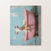 Ziege in einer rosa Badewanne Puzzle (Vertikal)