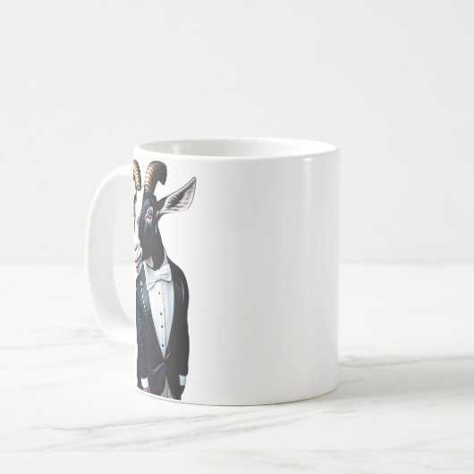 Ziege in einer Smoking-Tasse Kaffeetasse (Vorderseite Links)