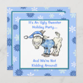 Ziege in einer üppigen Sweatparty Einladung (Vorne/Hinten)