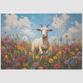Ziege in einer Wildblume Seidenpapier