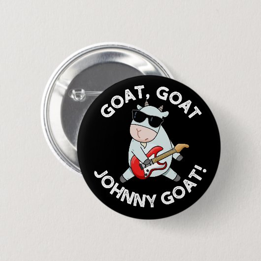 Ziege Johnny Ziege Funny Animal Puck Dark BG Button (Vorne & Hinten)