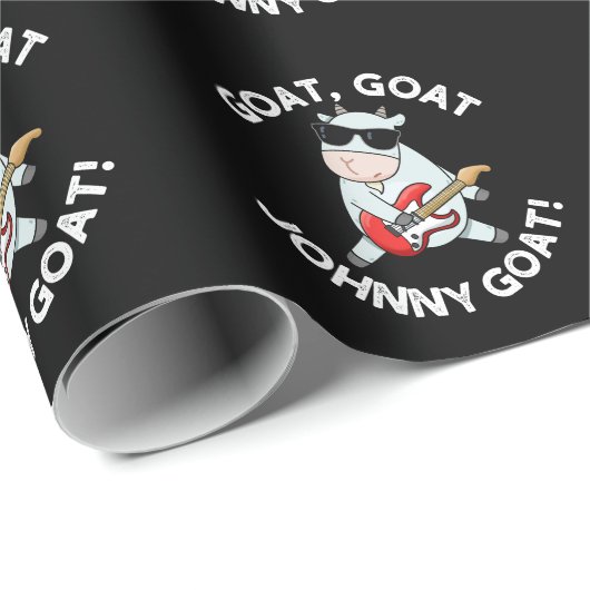 Ziege Johnny Ziege Funny Animal Puck Dark BG Geschenkpapier (Rolleneckpunkt)