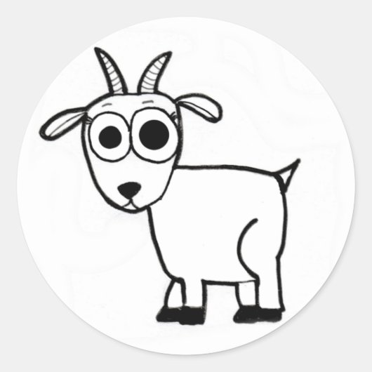 Ziege-Kontur Runder Aufkleber (Vorderseite)