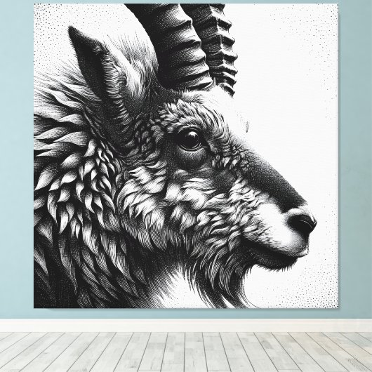 Ziege Leinwanddruck (Insitu (Holzboden))