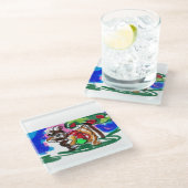 Ziege-Liebe Glasuntersetzer (Schrägansicht)