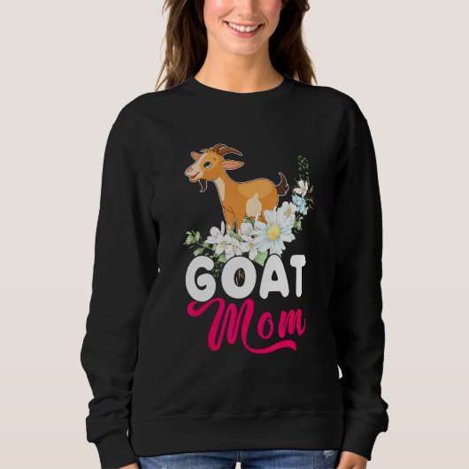 Ziege Mama glücklich Mutter S Day Blumenziege Blum Sweatshirt (Vorderseite)