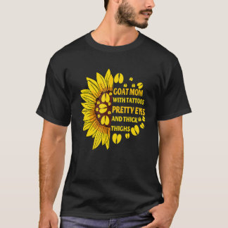Ziege Mama mit Hübschen Augen Tattoos dicker Obers T-Shirt