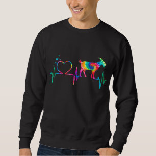 Ziege Mama Vater Heartbeat Gefärbte Krawatte Farm Sweatshirt