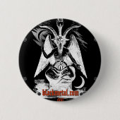 Ziege Mendes schwarzen runden Knopfes Button (Vorderseite)