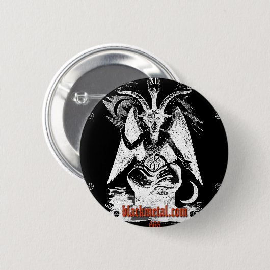 Ziege Mendes schwarzen runden Knopfes Button (Vorne & Hinten)