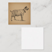Ziege mit Bell Illustration Antiquitätenbraun Begleitkarte (Vorne/Hinten)