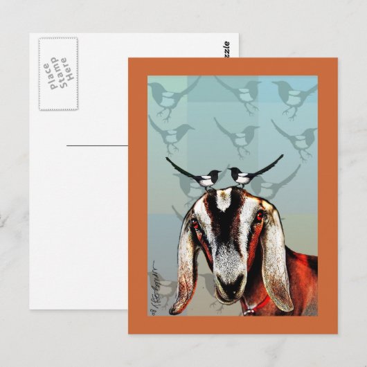 Ziege mit bester Kunst Postkarte (Vorne/Hinten)