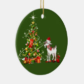 Ziege mit einem Hut Scheußchen Weihnachten Keramik Ornament (Rechts)