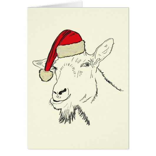 Ziege mit einer Weihnachtsmannmütze (Vorne)