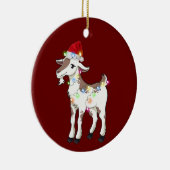 Ziege mit Hat Lights Weihnachten Keramik Ornament (Rechts)