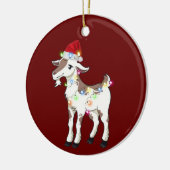 Ziege mit Hat Lights Weihnachten Keramik Ornament (Links)