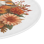 Ziege mit Herbstblüten & Pumpkins Schneidebrett (Ecke)